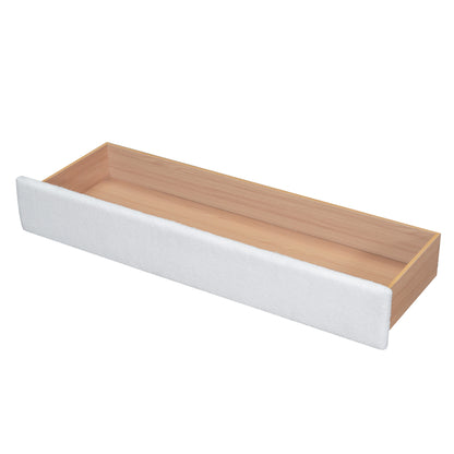 Teddy Fleece Upholstered Platform Bed with Drawer, White