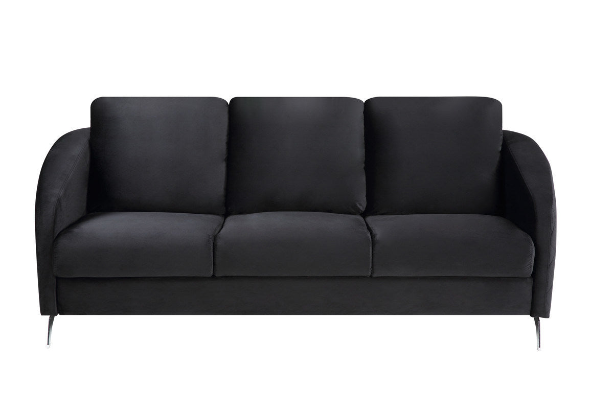 sofia velvet sofa set, black