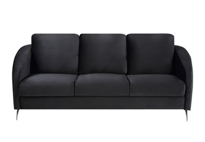 Sofia Velvet Sofa Set, Black