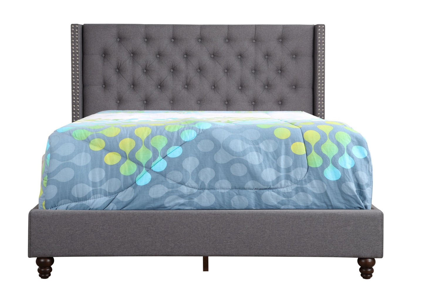 julie upholstered bed , grey
