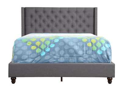 Julie Upholstered Bed , Grey
