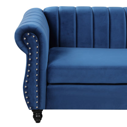 Frosted Velvet Upholstered Sofa Set