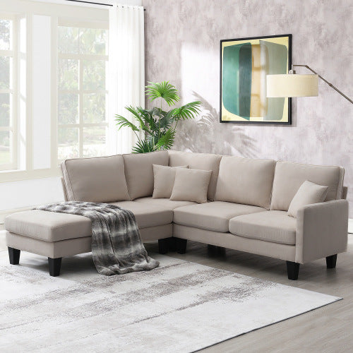 terry 5-seat couch set with chaise with 3 pillows