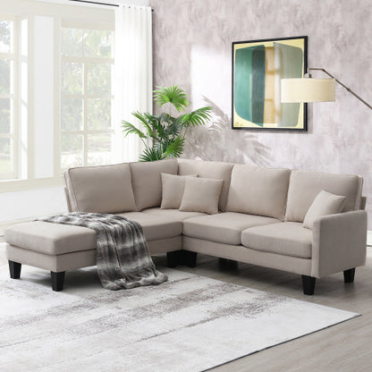 Terry 5-Seat Couch Set with Chaise with 3 Pillows