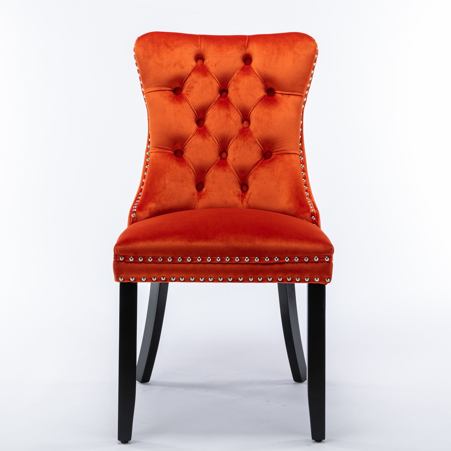 high-end tufted upholstered dining chairs, 2-pcs set orange