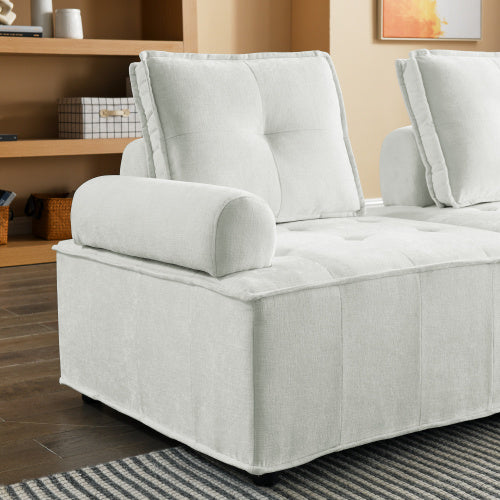chenille l-shape modular sectional sofa