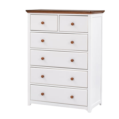 3-Pieces Bedroom Sets  with Nightstand(USB Charging Ports) and Storage Chest,White+Walnut