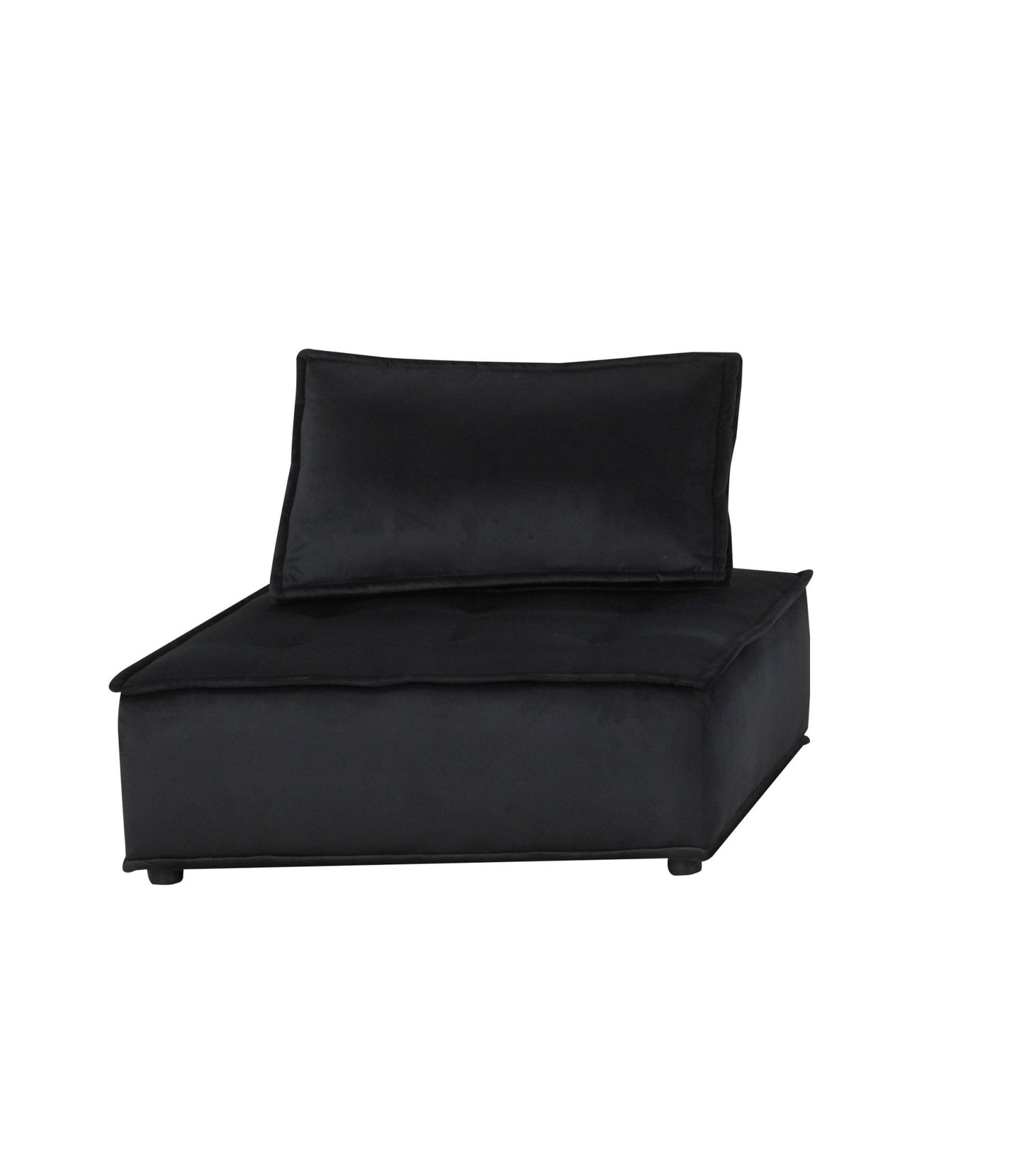 anna  black velvet 5 pc sectional sofa with ottoman