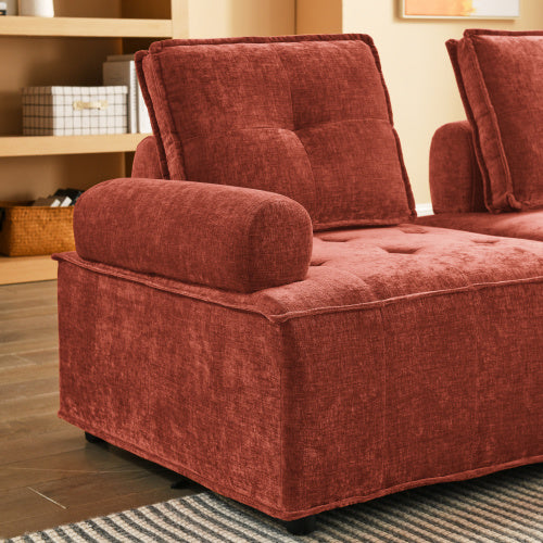 chenille l-shape modular sectional sofa