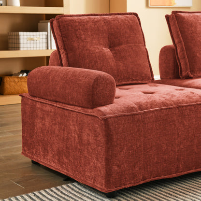 Chenille L-Shape Modular Sectional Sofa