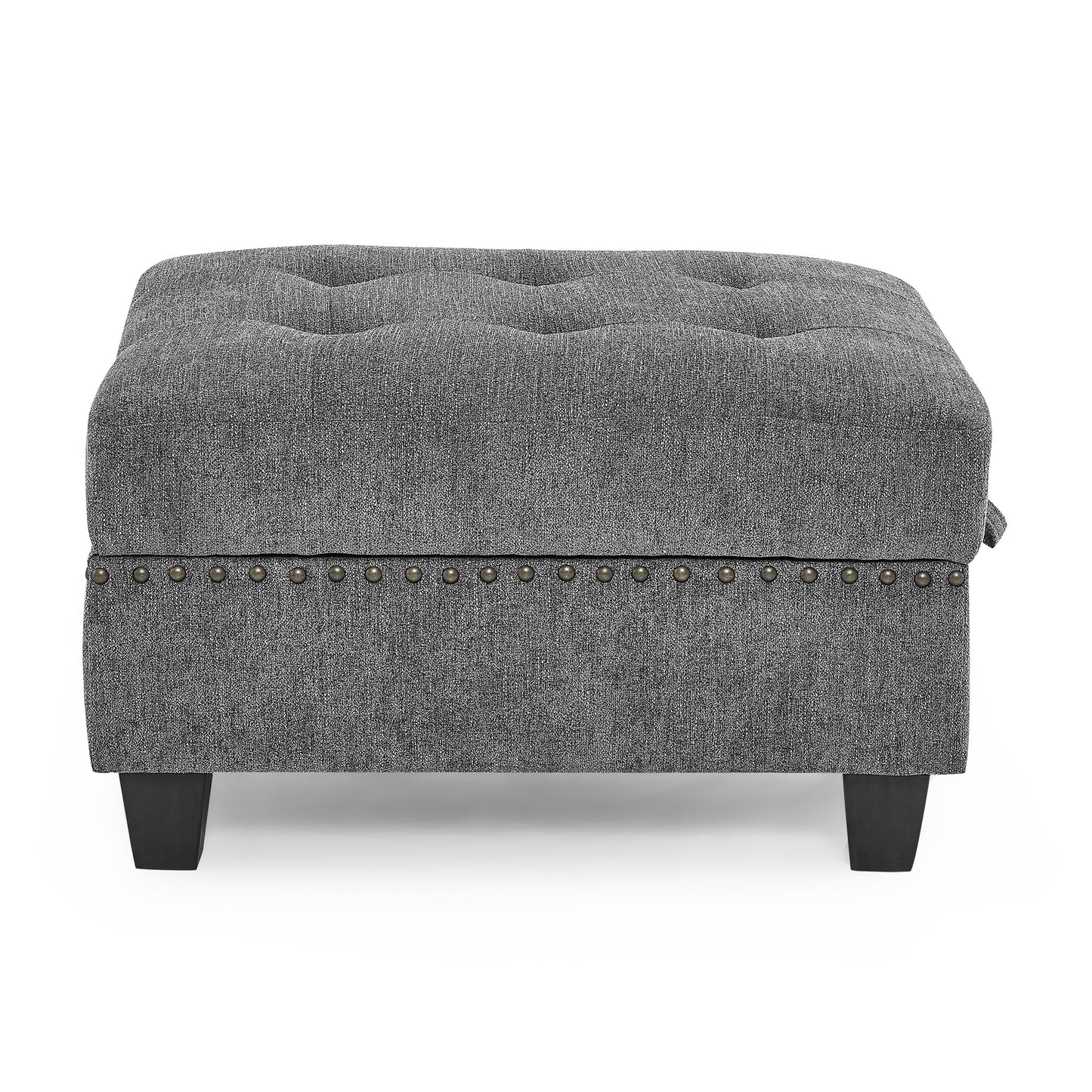 u shape modular sectional sofa includes seven single chair, four corner and one ottoman, grey
