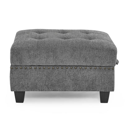 U shape Modular Sectional Sofa includes Seven Single Chair, Four Corner and One Ottoman, Grey