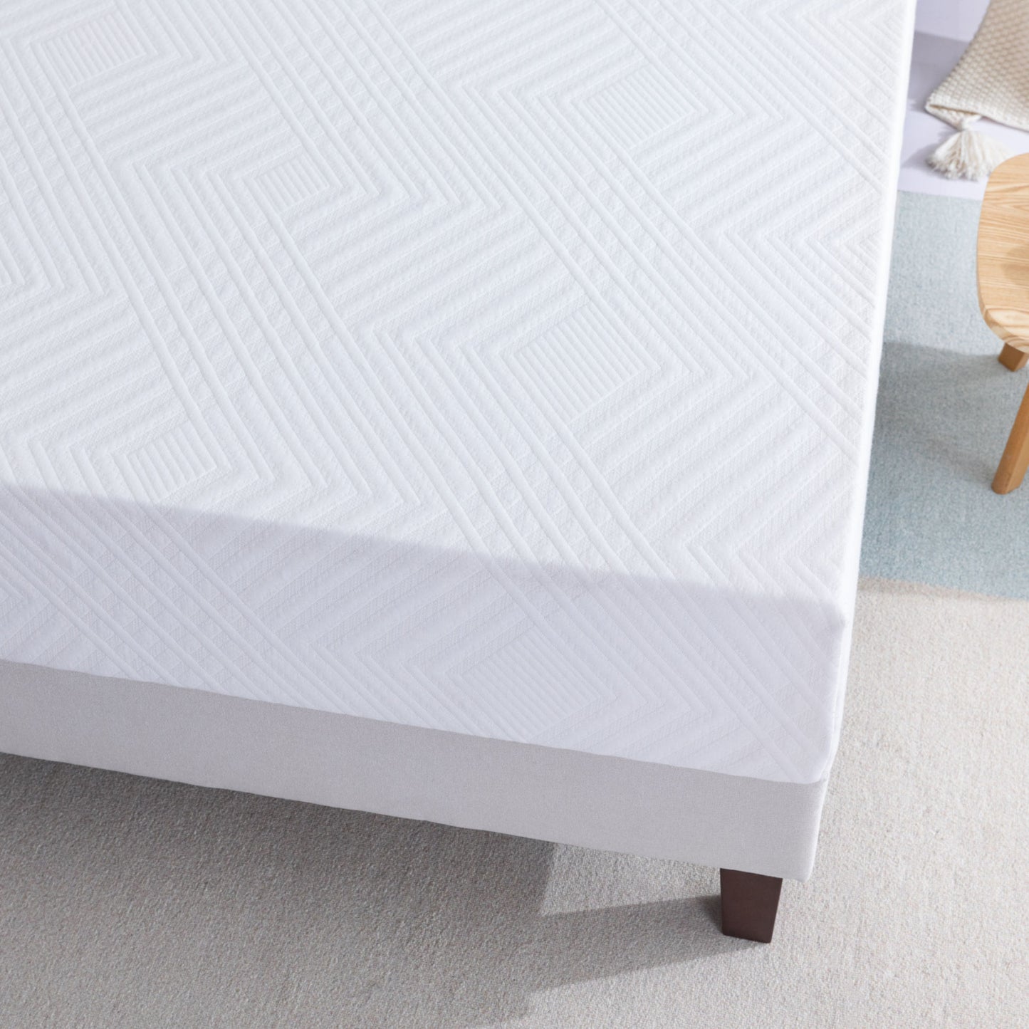 king 10 inch gel memory foam mattress for a cool sleep, bed in a box, green tea infused, certipur-us certified, made in usa