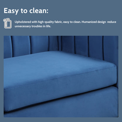 Frosted Velvet Upholstered Sofa Set