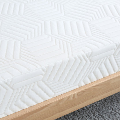 Twin 12 Inch Gel Memory Foam Mattress, White, Bed in a Box, Green Tea and Cooling Gel Infused, CertiPUR-US Certified
