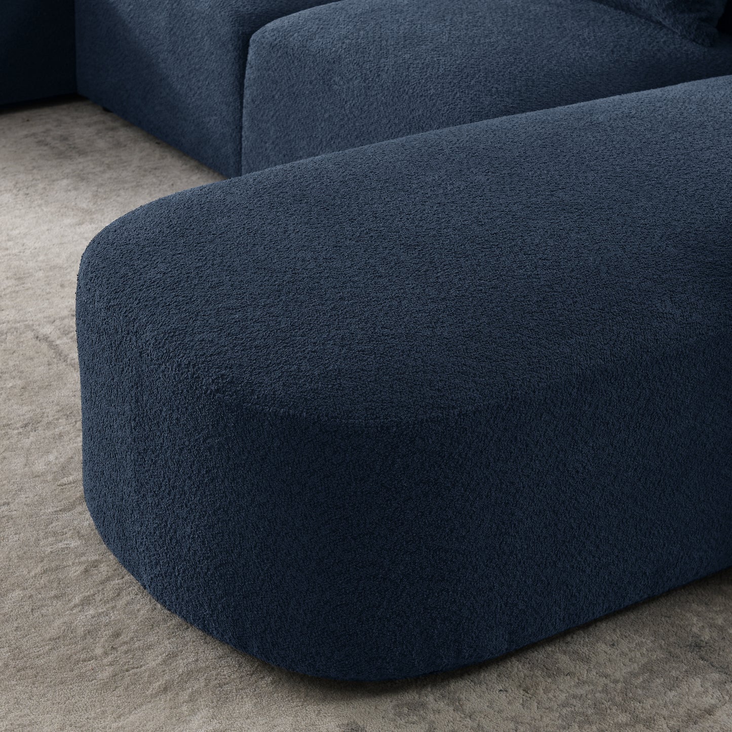 barney u shape sectional sofa including 2 ottomans,  navy