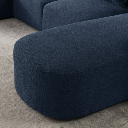 Barney U Shape Sectional Sofa including 2 Ottomans,  Navy