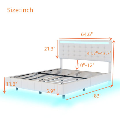 Floating Bed Frame with LED Lights and USB Charging #5