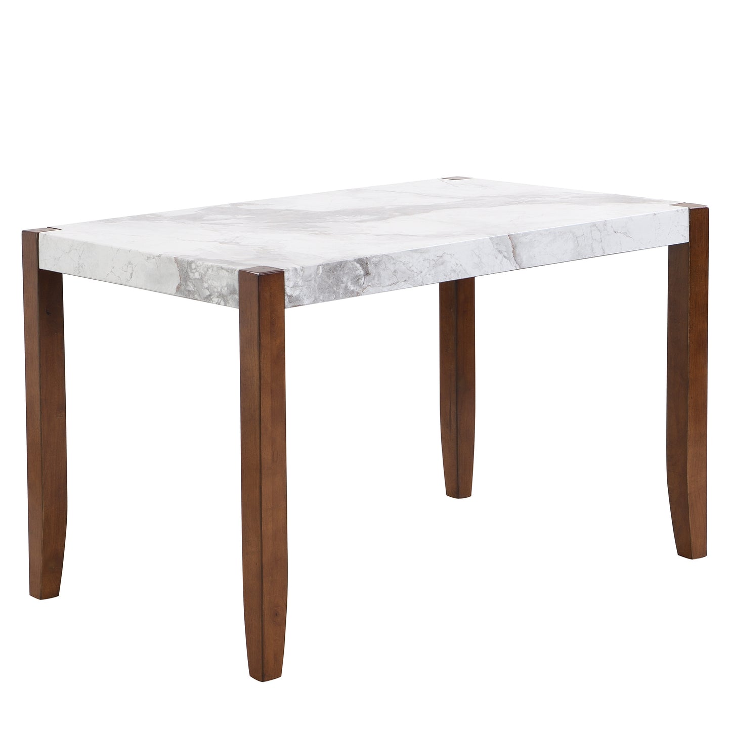 4-piece modern dining furniture set  46" faux marble style