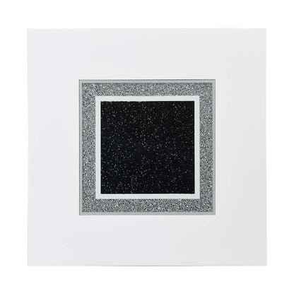 ACME Elizaveta Counter Height Table, Gray Velvet, Faux Crystal Diamonds &White High Gloss Finish