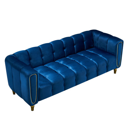 Dani Modern Velvet Sofa, Blue