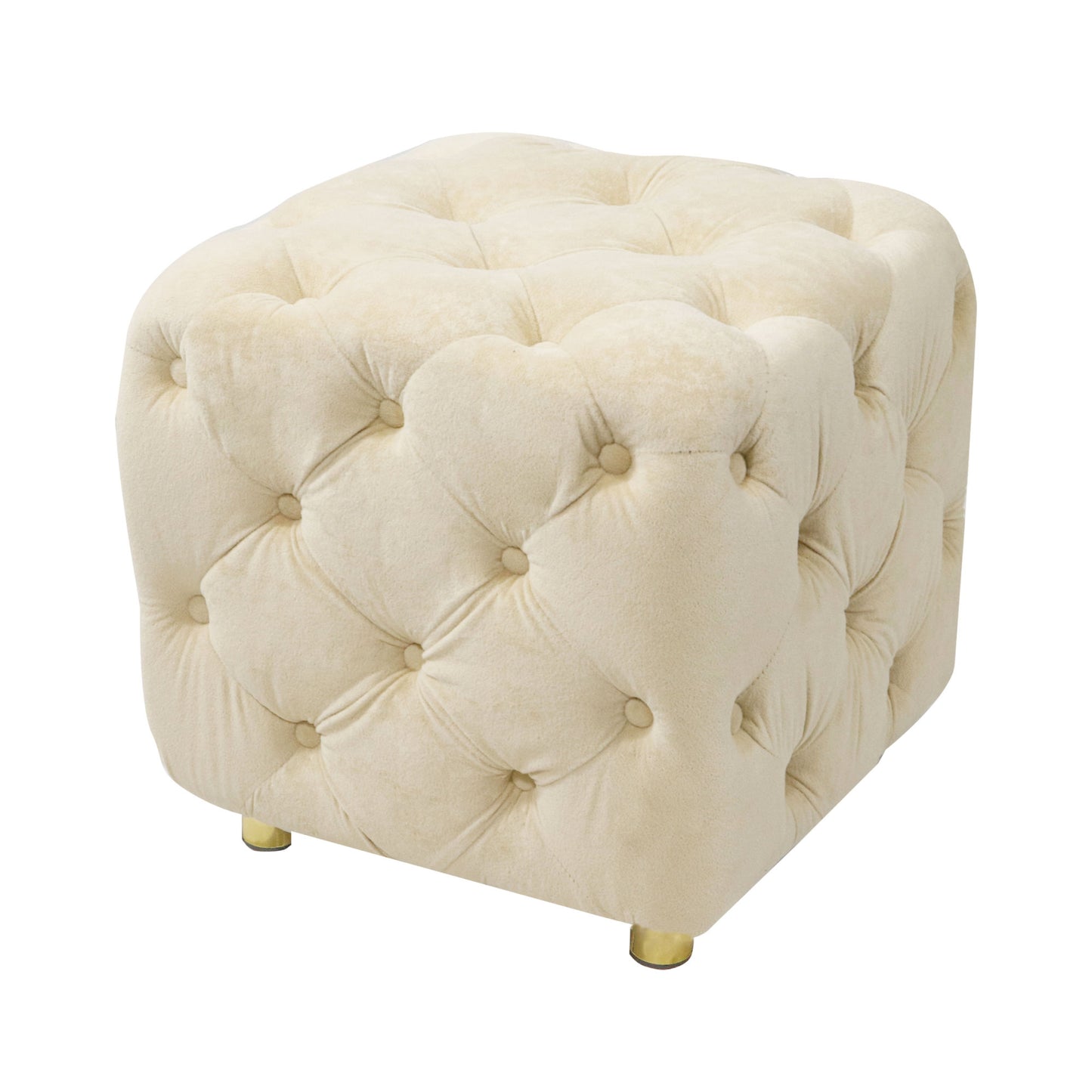 beige modern velvet upholstered ottoman