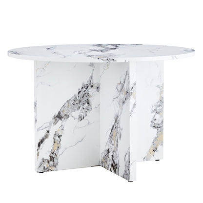 Faux Marble Round Dining Table