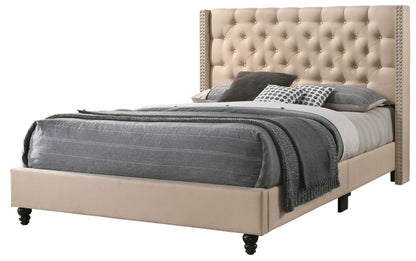 Julie Upholstered Bed , Beige
