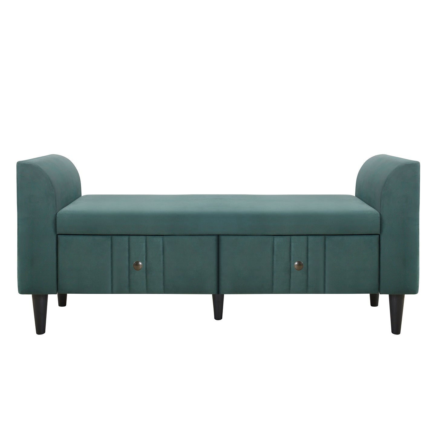 4-pieces upholstered bedroom sets with two nightstands and storage bench-green