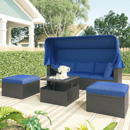 Betty Rectangle Daybed with Retractable Canopy