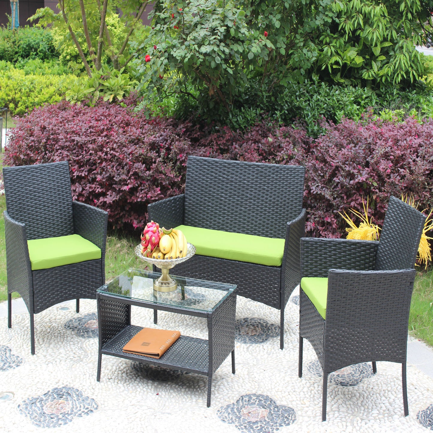 4 pc rattan patio set