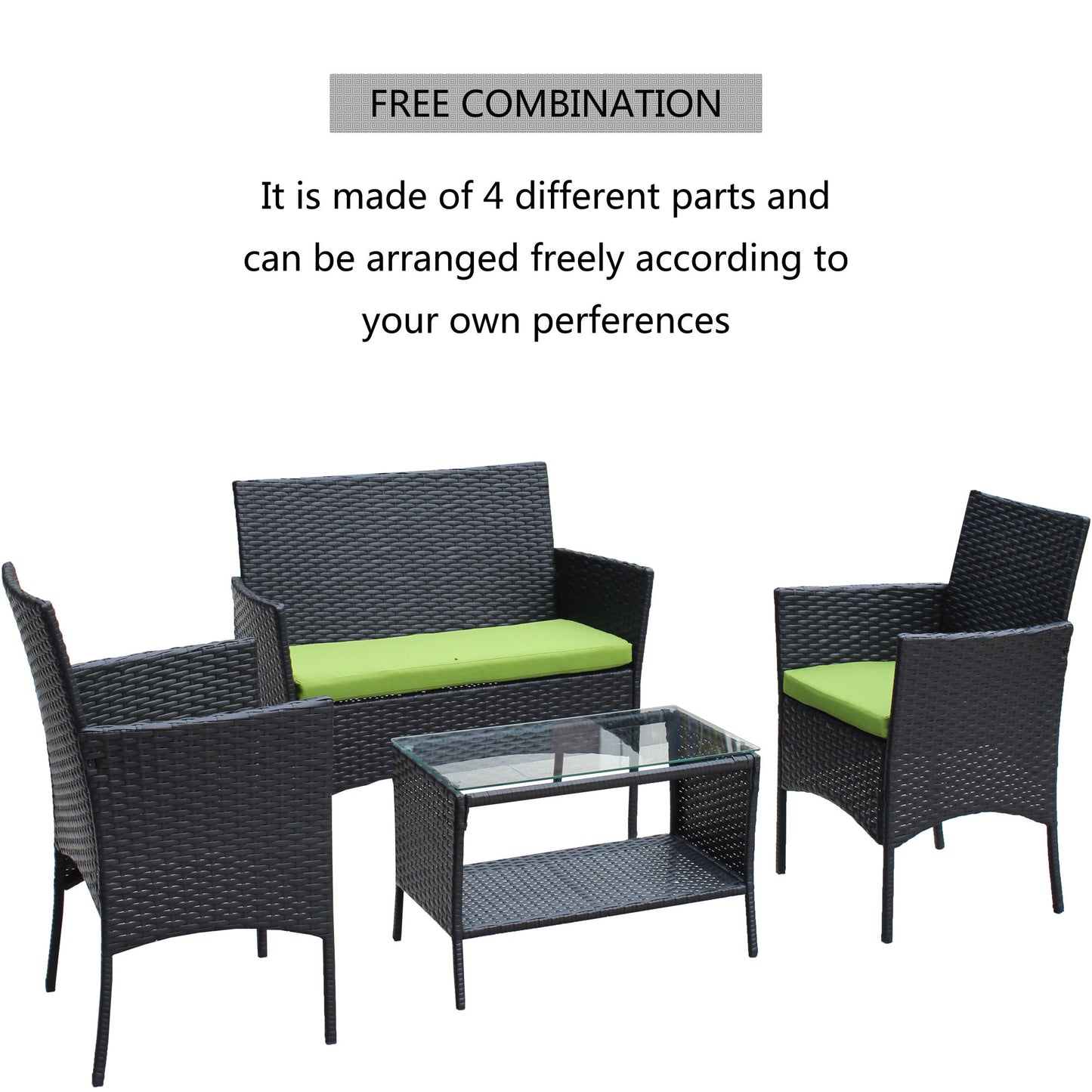 4 pc rattan patio set