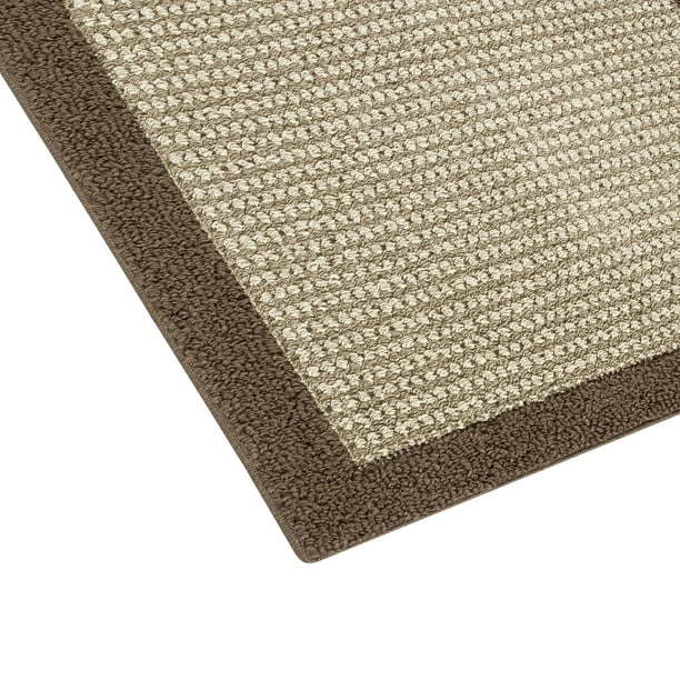 machine washable faux sisal gray indoor accent rug set, 3-piece set