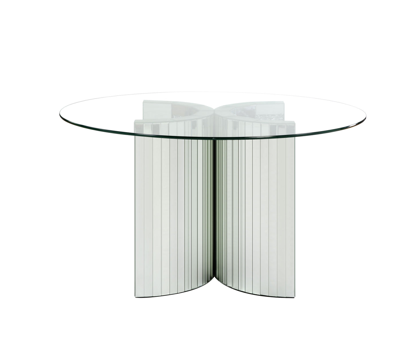 acme noralie dining table mirrored & faux diamonds