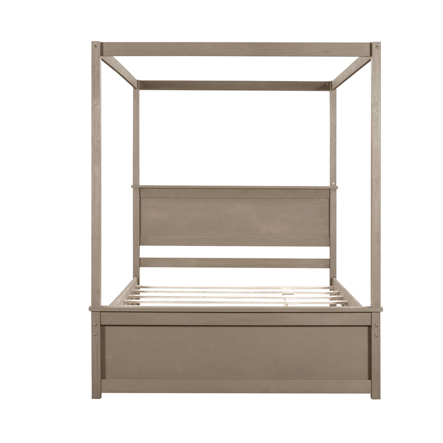 wood canopy bed with trundle