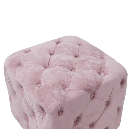 Pink Modern Velvet Upholstered Ottoman