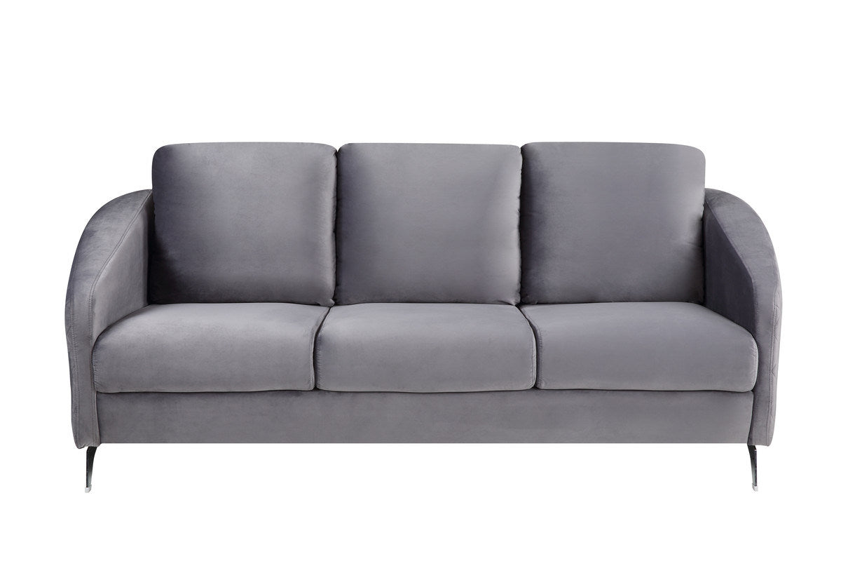 sofia velvet sofa set, grey