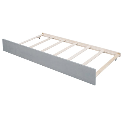 Wood Canopy Bed with Trundle