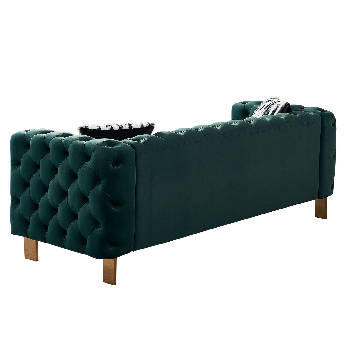 chesterfield modern tufted velvet sofa, green
