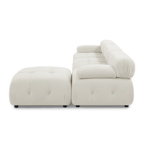 button tufted modular sectional sofa, navy velvet