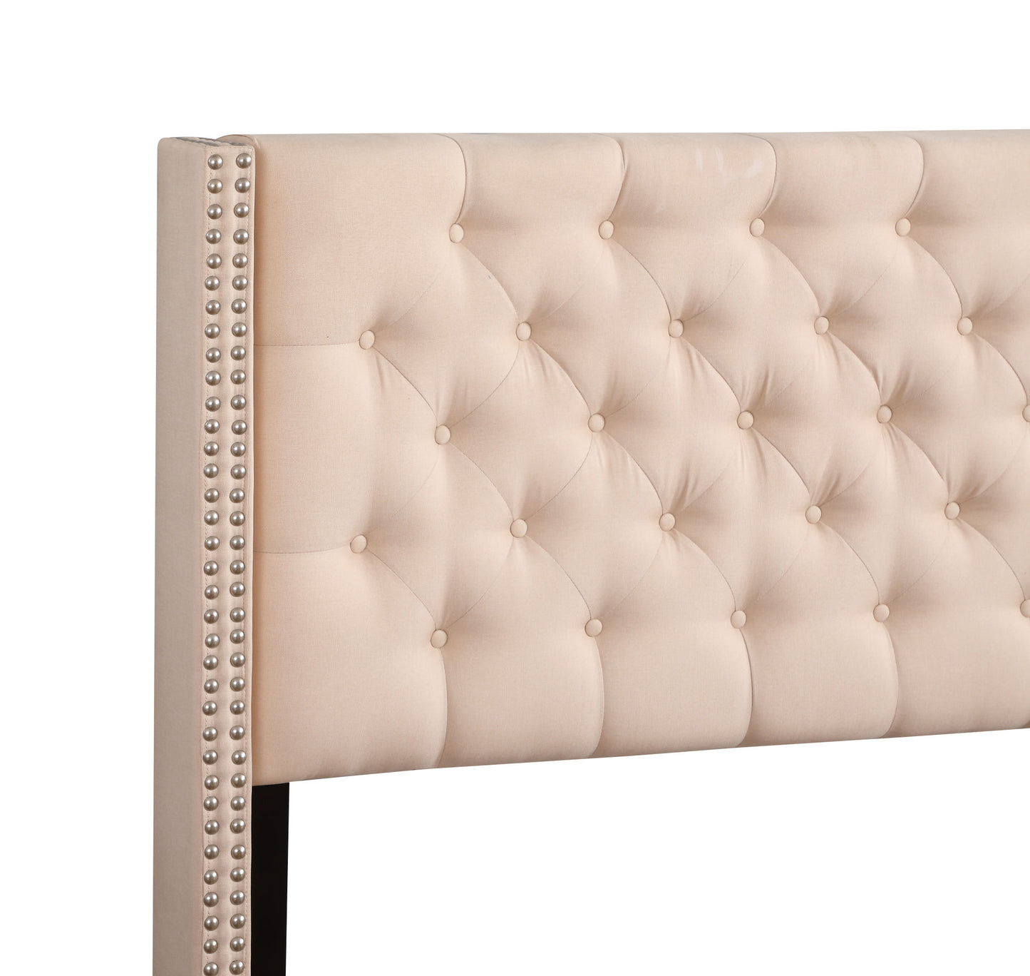julie queen upholstered bed , beige