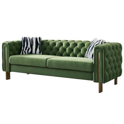 Chesterfield Modern Tufted Velvet Sofa ,Mint Green