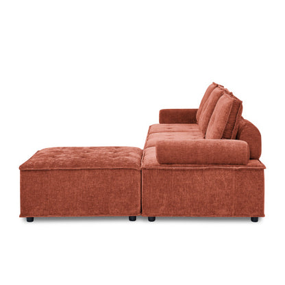 Chenille L-Shape Modular Sectional Sofa