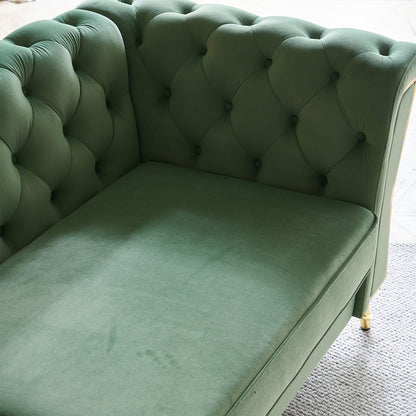 Modern Tufted Velvet Sofa, Mint Green