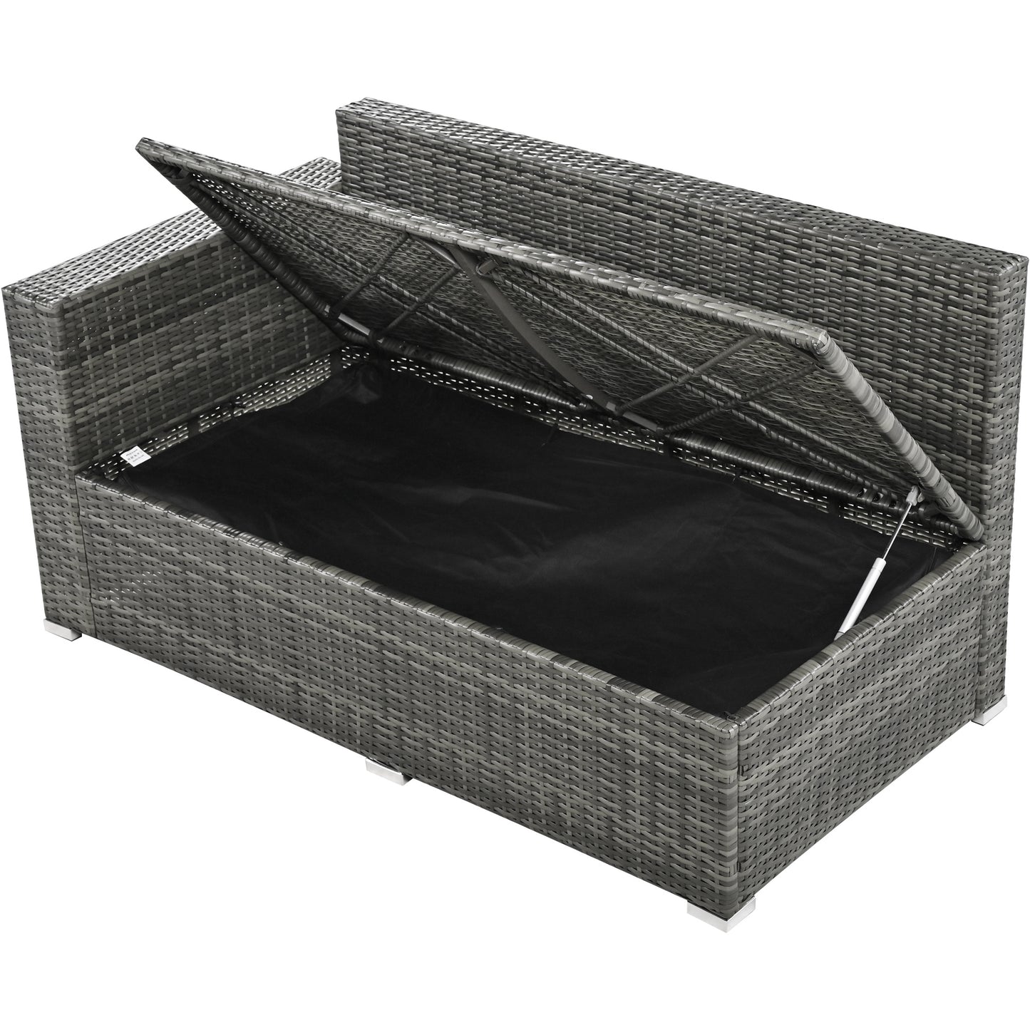 outdoor 6-piece all weather pe rattan sofa set