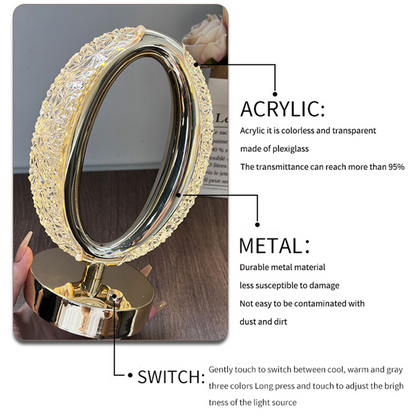 Acrylic Crystal Modern Luxury Rechargeable Table Lamp with USB Charging Port