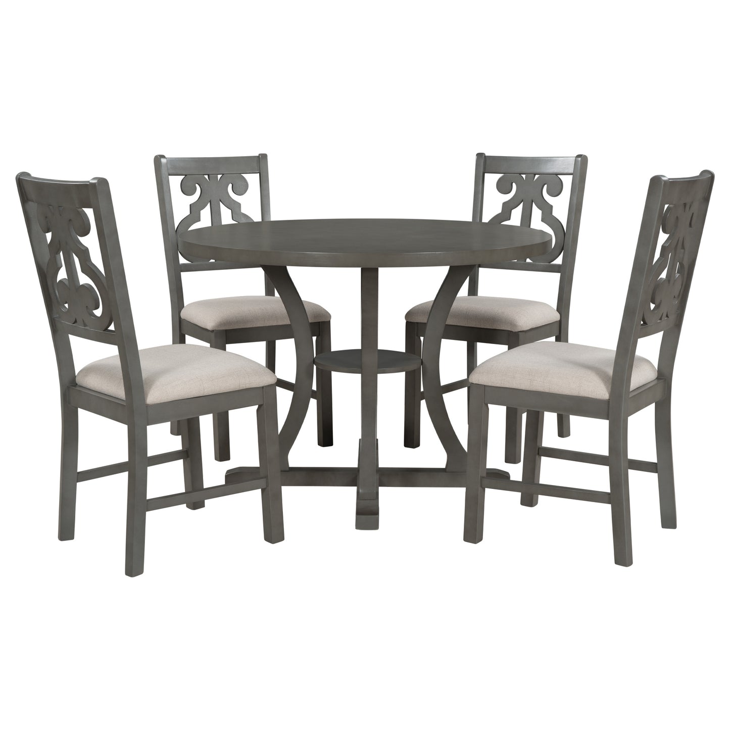 5-piece round dining table set