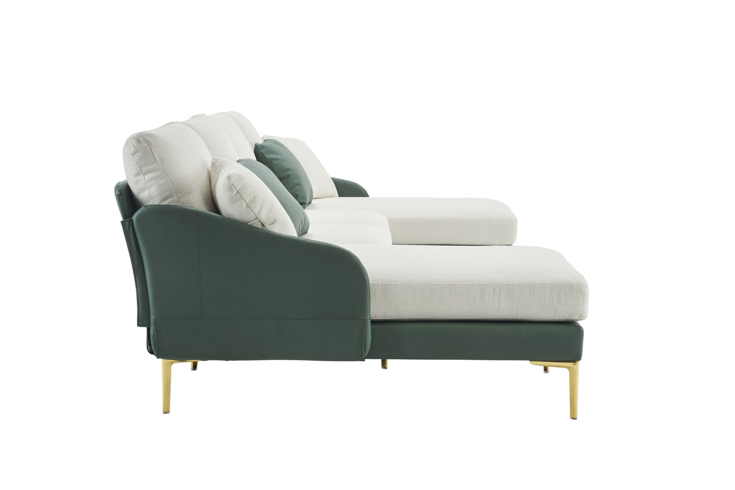 holly comfy sectional, cyan+white
