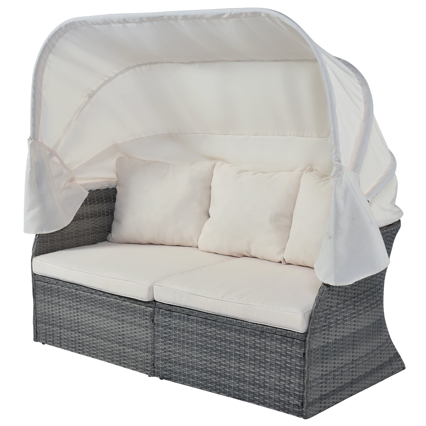 daybed/sunbed with retractable canopy set
