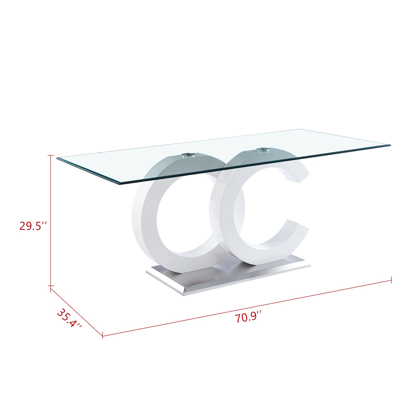mdf #2 dining table - tempered glass